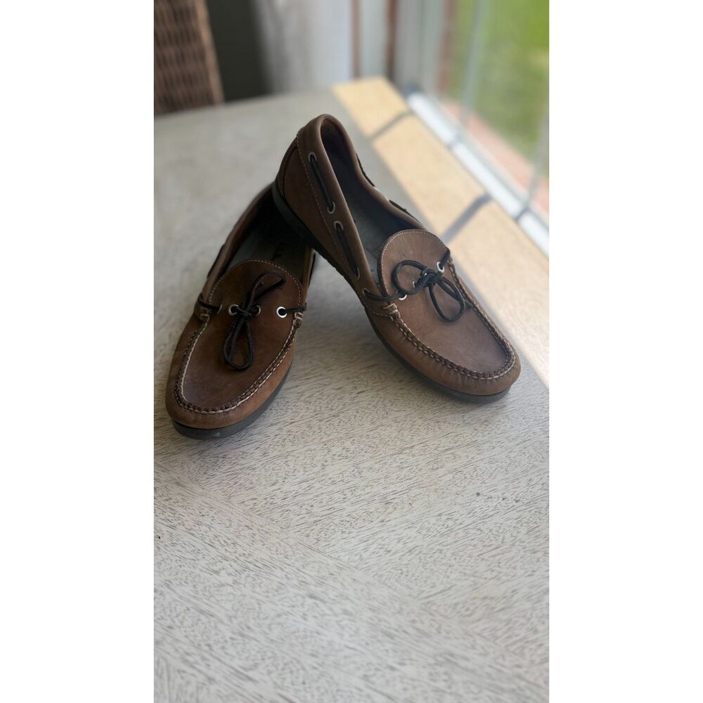 L.L.Bean Women’s 7.5 D Brown Leather Boat Shoes Moccasin Loafers Deck Shoes